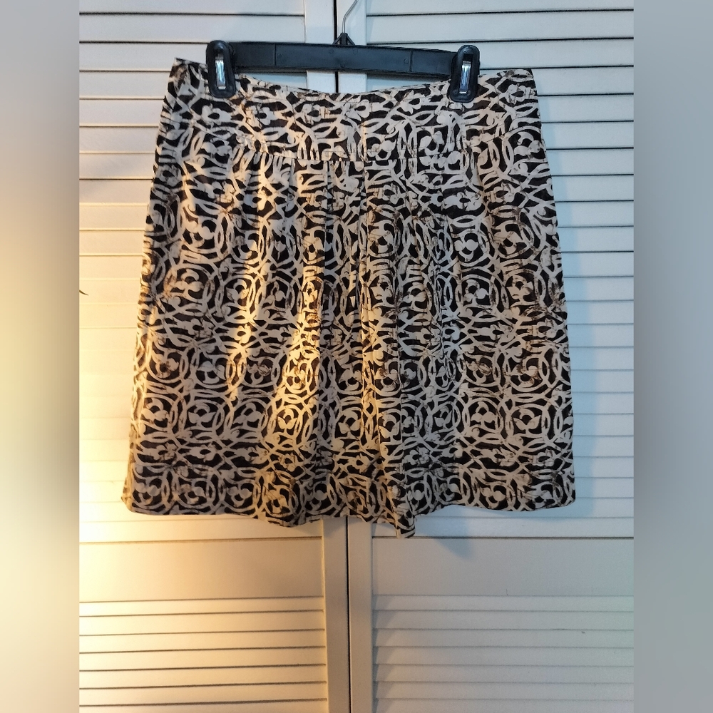 Silk brown and ivory skirt